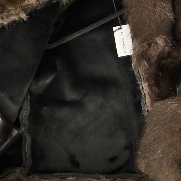 Cocoon Faux Fur Jacket in Black & Dark Brown - Picture 8 of 8